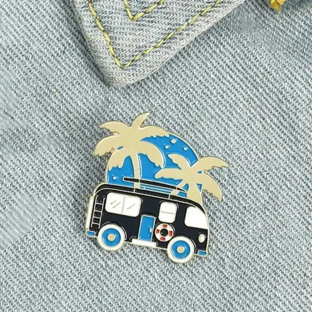 California Van Life Palm Tree and Beach Enamel Pins 396-1